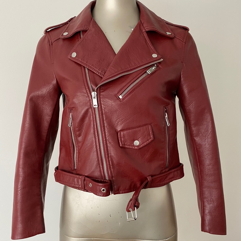 ZARA faux leather biker moto jacket